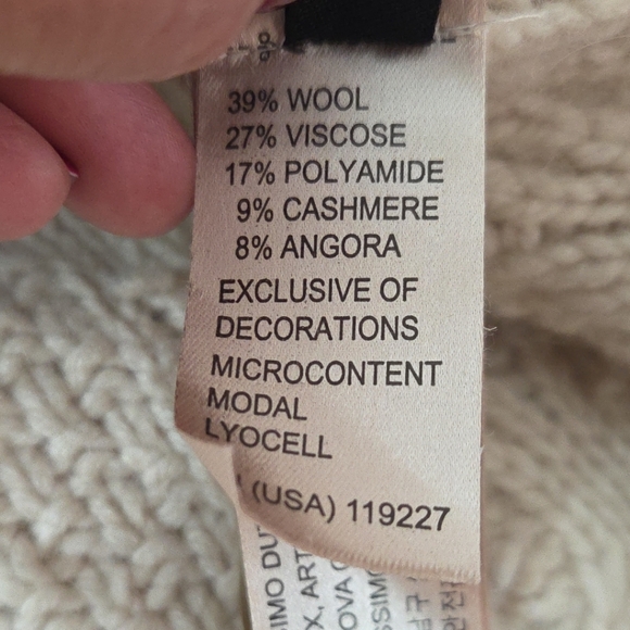 NEW Massimo Dutti Wool Angora Cashmere Poncho Cape sz S Fisherman Cable Kangaroo - Picture 5 of 12